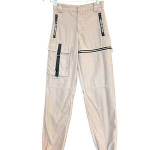 Maniere De Voir size 6 cargo EUC beige with logo details. Jogger vibes too